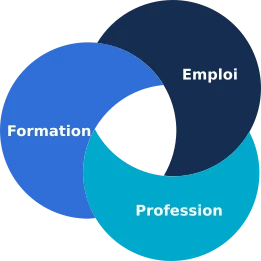 Illustration convergence formation-profession-emploi